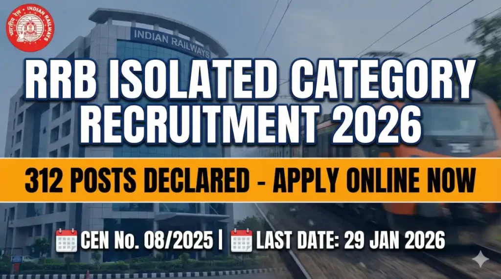 RRB Isolated Category Recruitment 2026 Online Form