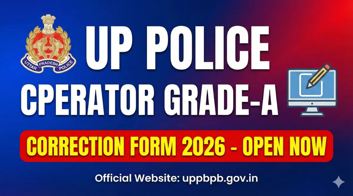 UP Police Computer Operator Grade-A Correction Form 2026