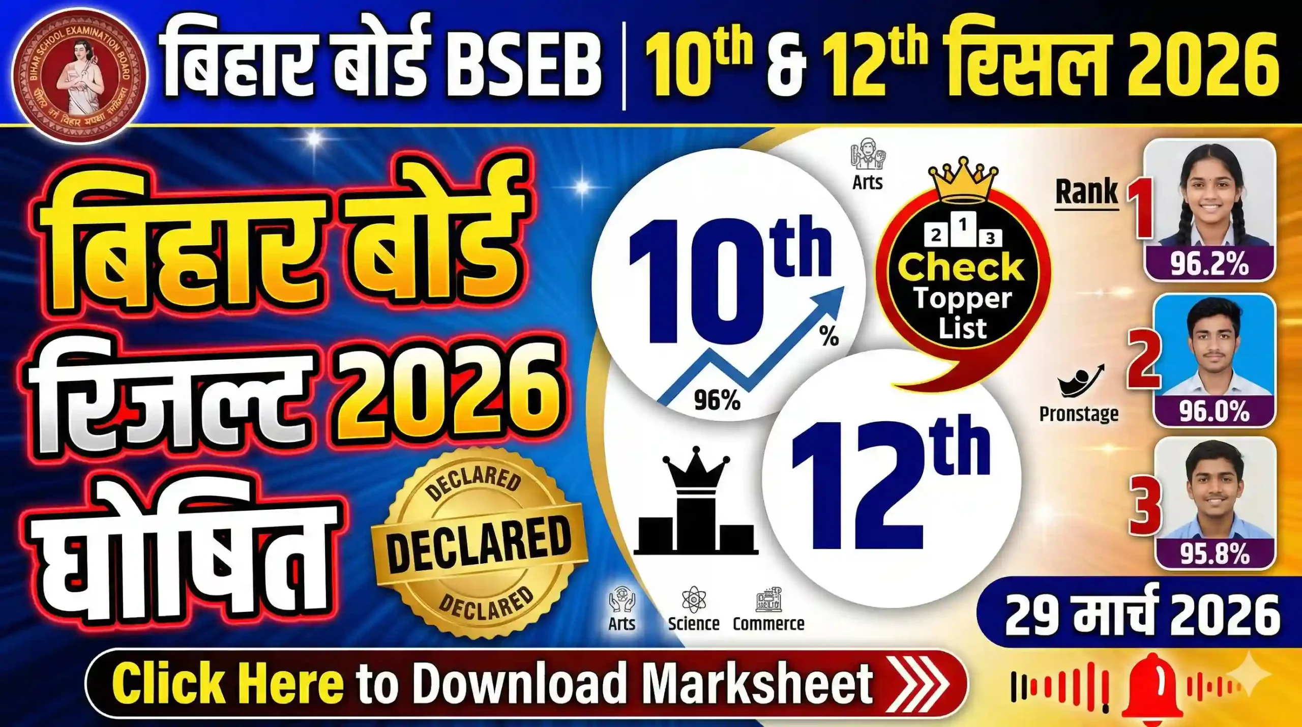 Bihar Board BSEB 10th 12th Result 2026