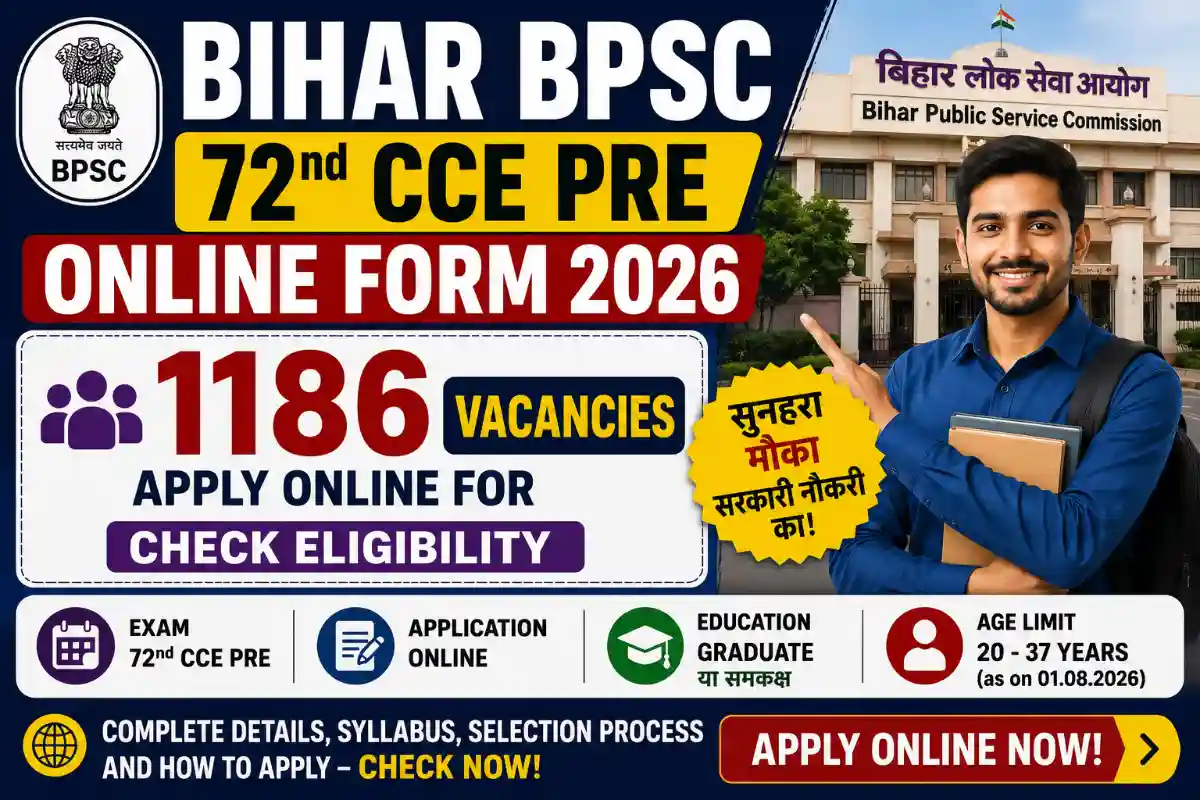 Bihar BPSC 72nd CCE Pre Online Form 2026