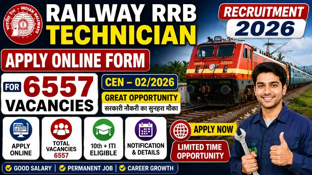 Railway RRB Technician Recruitment 2026 Apply Online Form