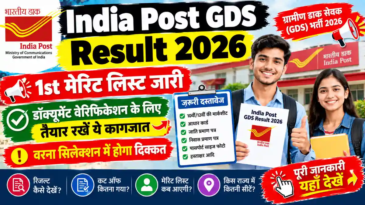 India Post GDS Result 2026 Merit List